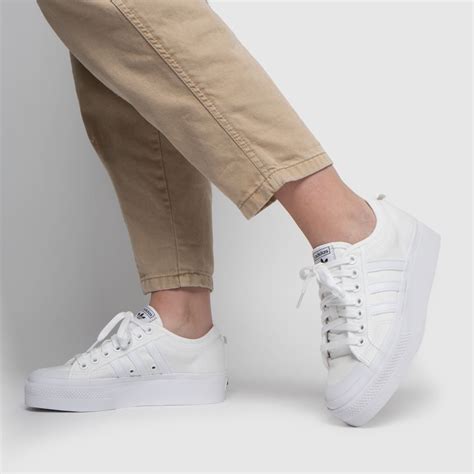 Adidas white nizza platform trainers